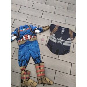 Marvel Captain America Costume Jumpsuit Shirt Keychain Set Kids Small JWC3631